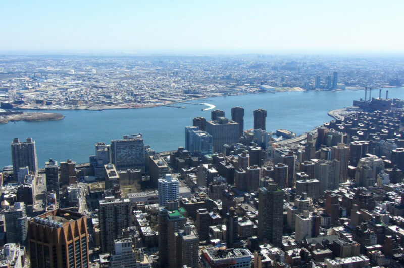 Blick über New York City mit dem Hudson River